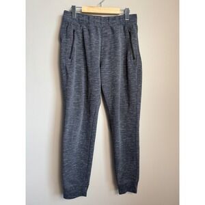 Uniqlo Mens Athletic Sweatpants Joggers Gray Space Dye Medium Zipper Pockets